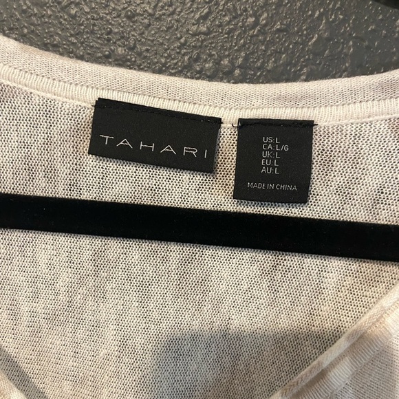 Tahari Beige and White Zebra Print Tunic - Picture 4 of 4